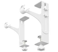 Support Tringle Rideaux sans Percage - Accroche Rideau sans Perçage, Support Tringle Coffre Volet Roulant pour une Hauteur de 14 à 25 cm, Blanc, Pack de 2