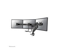 Support Triple Écran Neomounts NM-D775DX3BLACK 17-27" VESA 75x75/100x100, Fixation Bureau Collier/Passe-fil, Ressort à Gaz, Inclinaison 20°, Rotation 360°, Pivot 180°