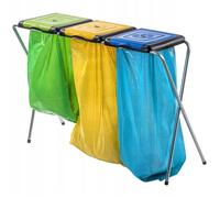 Support Triple KADAX pour Sacs Poubelle Vert Jaune Bleu - Intérieur/Extérieur