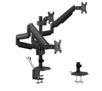 Support triple pour moniteur avec bras gaz réglable inclinable et pivotant