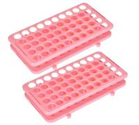 Support Tube à Essai Chimie Lot De 2 Supports Tubes À Centrifuger En Plastique, 50 Trous, Ouverture 18 Mm Porte-Tubes à Essai Laboratoire(Rosa)