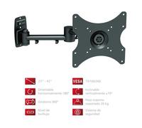 Support TV 23' à 42' Fonestar Extensible jusqu'à 46cm VESA 200 x 200, orientable horizontalement, orientable sur 360°, noir