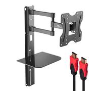 Support TV avec étagère DVD Maclean, vesa 200x200 , 23"-42", 30kg, MC-771+HDMI 2.0 4K 3D UHD 1.8m CABLE 48 bit