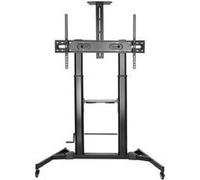 Aisens Support de sol Eco – Roues, manivelle, plateau DVD, support caméra TV 60–100, 100 kg, Noir