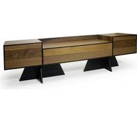 Support TV brun noble design Lowboard en bois meubles de salon élégants