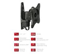 Support TV de 13' à 27' Fonestar Peut être tourné horizontalement et verticalement, avec système de sécurité, supports jusqu'à 15 kg.