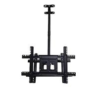 Support TV de plafond, hauteur réglable, support télescopique inclinable et pivotant pour téléviseurs de 32 à 65 pouces, support TV double écran