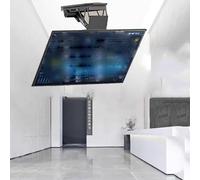 Support TV De Plafond Motorisé - 0-85° Rabattable, élévateur De Téléviseur Rabattable Caché, Support Mural TV De Plafond Motorisé, Support, One Color, Min250-Max600mm 50-90intv
