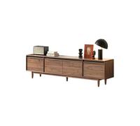 Support TV de salon 200 x 40 x 52 cm Centre de divertissement rural en noyer massif, meuble de rangement de style squelette, table de rangement moderne pour salon meuble TV avec rangement