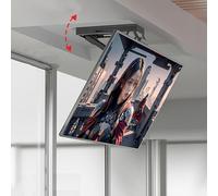 Support TV Électrique Au Plafond - Support TV Motorisé, Support mural pour téléviseur, avec télécommande, support rabattable pour téléviseur caché, support rétractable pliable au plafond(50-75inch TV)