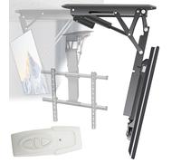 Support TV électrique avec télécommande et interrupteur - Support motorisé pour écrans plats - Angle réglable de 0 à 85° - Convient pour les plafonds droits et inclinés