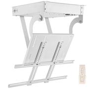 Support TV électrique avec télécommande, rabattable de 0 à 90° et levage télescopique, supporte jusqu'à 60 kg, idéal pour les toits plats ou inclinés intérieur/extérieur