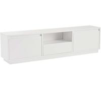 Support TV élégant et Robuste, Blanc Naturel, 160 x 42 x 18 cm, Panneau de Particules 100% mélamine, épaisseur : 18 mm, Parfait pour Les espaces Modernes à Domicile, Bureau et étude, Design élégant