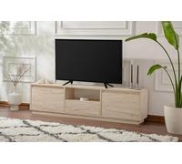 Support TV élégant et Robuste, Travertine, 160 x 42 x 18 cm | Fabriqué en Panneau de Particules 100% mélamine, épaisseur : 18 mm | Parfait pour Les espaces Modernes à Domicile, Bureau et études,