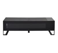 Support TV - ERARD 37610 - Meuble de rangement - 160 cm - Carbone - Bois, acier, verre trempé