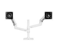 Ergotron - Bras LX bi-écran : support vertical, pour 2 moniteurs jusqu'à 24 pouces, 3,2-9,1kg chacun, VESA - Blanc (45-492-216)