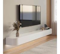 Support TV flottant : console multimédia murale et unité de rangement, un design élégant et peu encombrant pour votre salon, pouvant accueillir même les plus grands téléviseurs.
