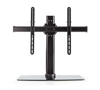 Support TV Full Mouvement intégral - 32-65" - Poids d'écran Maximal Pris en Charge: 45 kg - Inclinable - Rotatif - Hauteurs pré-fixées réglables - Acier/Verre - Noir