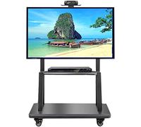 Support TV Grand Chariot TV Mobile Robuste Support TV Roulant - pour Support de Sol pour Chariot à écran Plasma LCD LED de 32 à 75 Pouces avec Roues de Verrouillage, Charge 120 kg