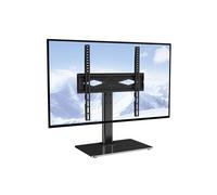 Support TV Hauteur Réglable 61,5-67cm Capacité 41kg Base En Verre Trempé Noir