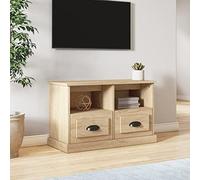 Support TV mobile 80 x 35 x 50 cm en bois d'ingénierie durable élégante console multimédia moderne meuble de salon polyvalent affichage pour téléviseurs, plantes et photos