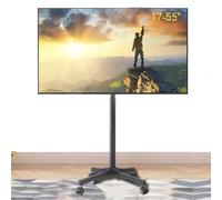 Support TV Mobile À roulettes - Support TV Au Sol - Support TV Portable pour Écran Rotatif Horizontal Et Vertical, pour Écran De 17 À 55 Pouces, Jusqu'À 35 Kg/7