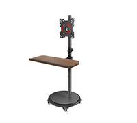 Support TV Mobile au Sol - avec Plateau pour Clavier, Support Rotatif Horizontal et Vertical pour écran d'ordinateur, Chariot Mobile au Sol, Support pour vidéo en Direct, Support p