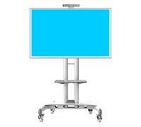 Support TV mobile avec pivotant pour téléviseurs à écran plat de 81,3 à 165,1 cm, support TV universel autoportant pour chambre à coucher et salles de conférence (blanc)