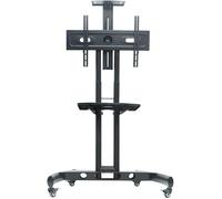 Support TV mobile avec roulettes - Chariot roulant pour écrans plats LCD/LED de 32 à 65 po - Support de montage réglable et plateau pouvant supporter 60 kg - Idéal pour la maison et le bureau