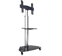 Support TV mobile avec roulettes pour écrans LCD LED Plasma 32-65" Hauteur réglable Rotatif pour visualisation horizontale/verticale Support universel avec plateau de rangement