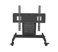 Support TV mobile pour téléviseurs de 32 à 75 pouces avec 4 roulettes universelles, support rotatif à double colonne réglable, supporte jusqu'à 50 kg, idéal pour un usage commercial.