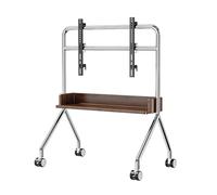 Support TV mobile roulant avec étagère de rangement, support d'écran LCD polyvalent et design de chevalet artistique pour la maison ou le studio