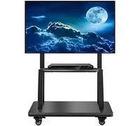Support TV Mobile Support TV Roulant pour Plasma/LCD/LED 32"-75" - Chariot TV Mobile avec Plateau, Chariot d'affichage Robuste avec roulettes Non marquantes, Charge 110 kg