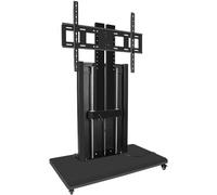 Support TV Mobile, Support TV Roulant, Support TV sur Pied à Double Colonne, Commande Intelligente