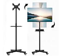 Support TV mobile sur pied | Support TV mobile avec roulettes et plateau pour accessoires