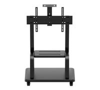 Support TV mobile sur roulettes avec étagère pour téléviseurs de 32 à 70 pouces - Hauteur réglable - Pour la maison et le bureau - Support TV haut avec base - Peut supporter jusqu'à 55 kg - Noir