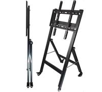 Support TV mobile sur roulettes, hauteur réglable pour téléviseurs de 26 à 55 pouces, supporte 50 kg pour le streaming en direct et l'affichage publicitaire