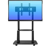 Support TV mobile universel avec hauteur réglable et plateau rotatif pour téléviseurs de 55 à 75 pouces Rouge et noir 185 cm (173 cm) - Parfait pour la maison et le bureau