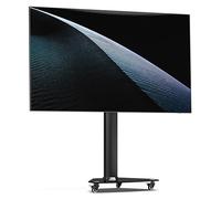 Support TV Mobile XTRARM Proton 100 avec étagère, Prises et Ports USB, VESA Hauteur 135 cm, Format Portrait/Paysage, 32-75 Pouces 40 kg Noir.