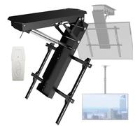 Support TV motorisé avec télécommande sans fil pour grands écrans Installation au plafond électrique Réglage de l'angle 075° Parfait pour Home Cinéma et systèmes de divertissement