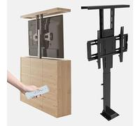 Support TV motorisé, support télescopique rotatif à 360°, système de levage dissimulé pour une intégration fluide de l'armoire, design peu encombrant, hauteur réglable, parfait pour le home cinéma