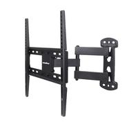 Support TV mural à long bras, inclinaison complète, pivotant à 90°, adapté aux téléviseurs de 26 à 55 pouces , noir