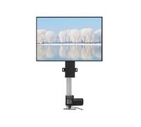 Support TV Mural Capacité 60kg Hauteur Réglable 77,4-127,4cm en Alliage d'Aluminium