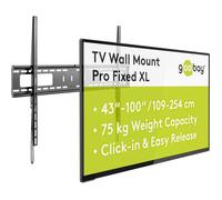 Support TV Mural Fixe 43-100 Pouces 30,5 mm VESA 900x600 Charge Lourde Jusqu'à 75 kg-Pro FIXED XL-49892