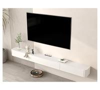 Support TV mural flottant en bois massif pour console multimédia moderne centre de divertissement rack de rangement pour salon blanc 180 x 24 x 20 cm