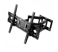 Support TV mural inclinable et pivotant à double bras pour téléviseurs Samsung Sony LG Tcl Hisense de 32"" à 80"" Noir-Juanio