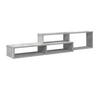 Support TV mural moderne - vidaXL - Bois d'ingénierie - 150x25x28,5 cm - Gris Béton - Étagère intégrée