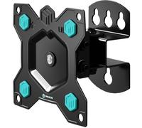 ONKRON Support Mural TV Universel pour 10" - 35" TV, Accroche Television Mural Poids de 20 kg - Fixation Murale TV VESA 75x75 & 100x100/Support Mural TV Orientable et Inclinable et Rotatif R3-B Noir