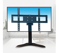 Support TV mural pour téléviseur, support pour téléviseur avec dispositif de nivellement, conception de base en métal en forme de V, base de table pour téléviseurs à profil bas de 32 à 55 pouces