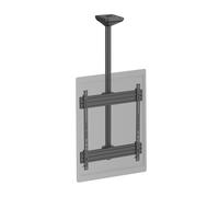 Support TV plafond 1 écran mode portrait 65''- 75'' Hauteur 150 cm noir